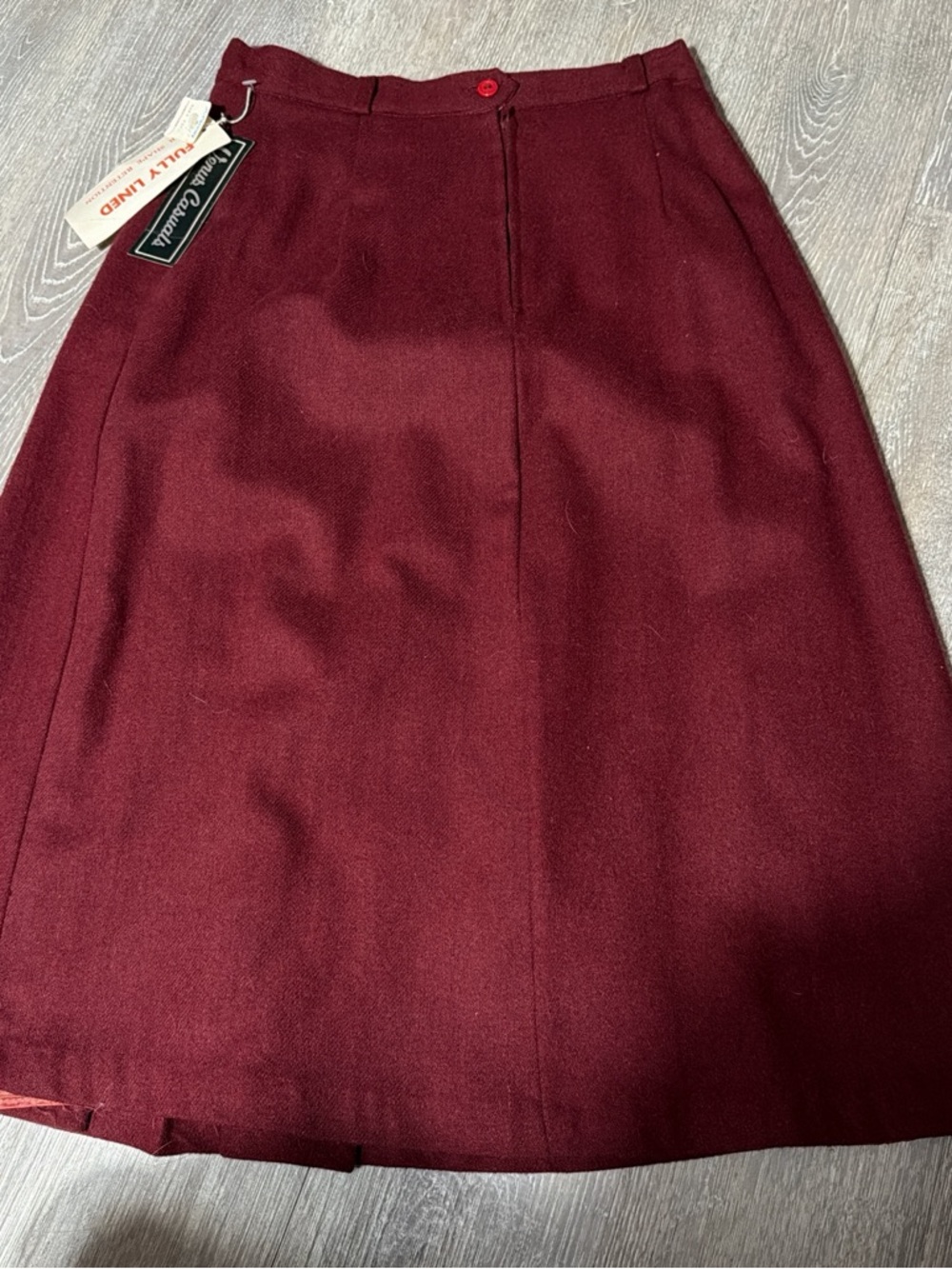 jcpenney Burgundy A-Line Wool Skirt